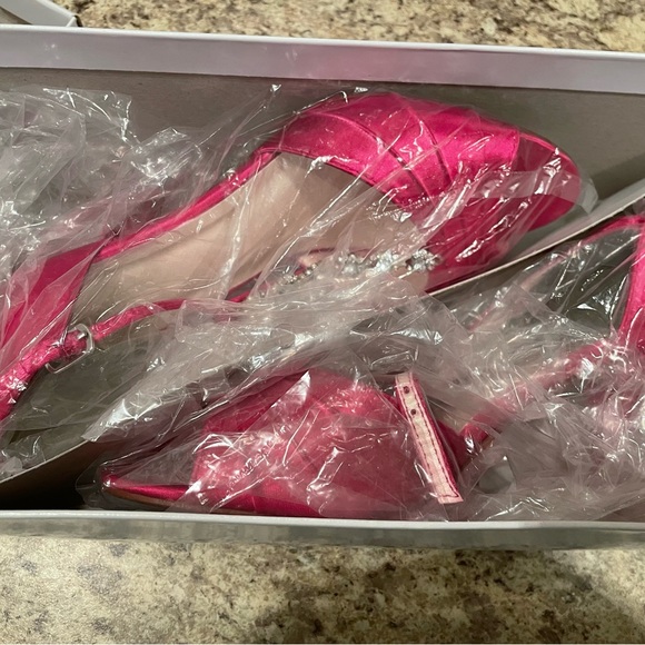 David’s Bridal Begonia Rhinestone Tstrap heels. Worn 1X - Picture 3 of 4